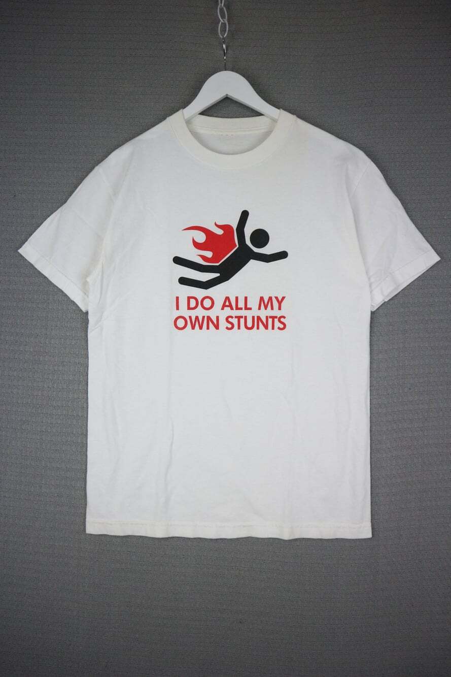 Y2K Humour I Do All My Own Stunts Graphic Tee Grunge Stickman